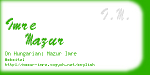 imre mazur business card